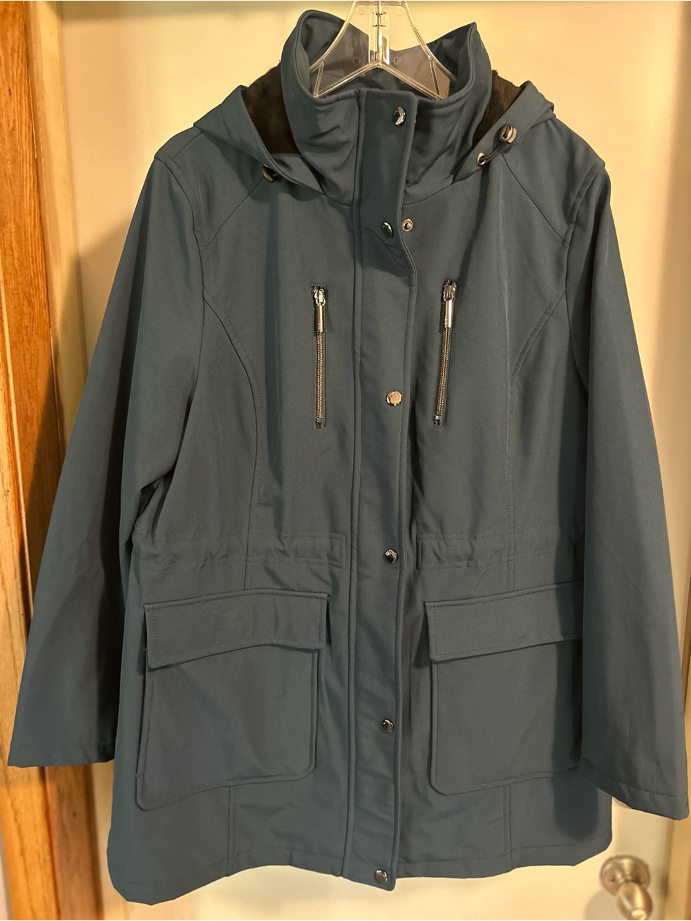 Nine West Women’s Hooded Winter Jacket - Dark Teal